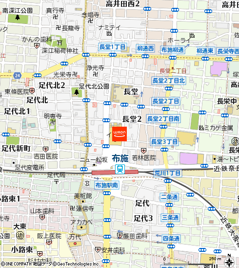 イオン布施駅前店付近の地図